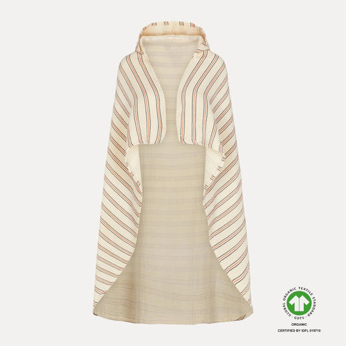 VACVAC studio HUGO hooded towel Håndklæde med hætte Seed Pearl stripes