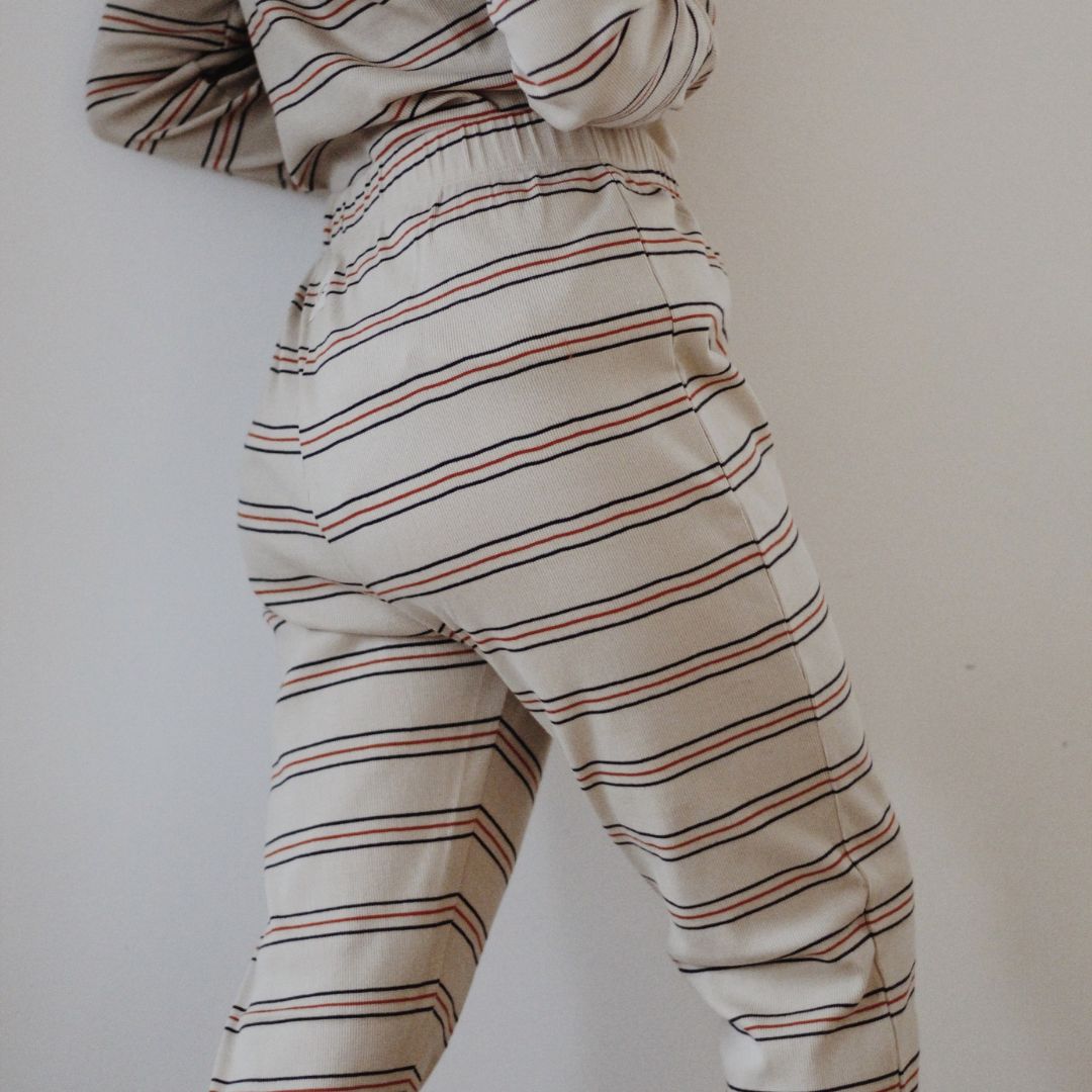 VACVAC studio CARLY leggings Mummy Leggings Seed Pearl stripes